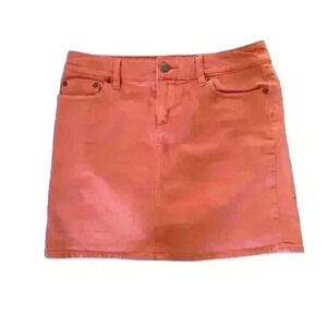 J Crew stretch coral mini jean skirt size 4 #262